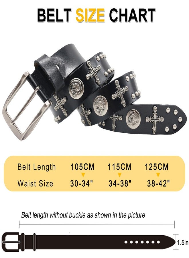 EVERBLTING Skull Studded Belt Y2k Skull Belts Genuine Leather studded belts Emo Belt Y2k Punk Skull Belts y2k 115 - Image 5